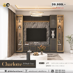 ชุดโฮมเธียร์เตอร์ CHARLOTTE SET B DARK GRAY รหัส FDN-TV48